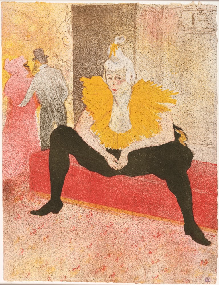 13. Henri de Toulouse-Lautrec, La clownesse assise, Mademoiselle Cha-U-Kao, 1896, litografia, tavola 1 della serie Elles, Bibliothèque Nationale de France, Parigi 